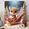 Набор для рисования жемчужными бусинами Милый Рождественский Олень Сани Узор Художественный Набор для Расслабляющего Вечера Поделки Сделай Сам Домашний Декор Подарок Ручная Работа Украшение Настенное Украшение