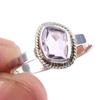 Кольцо из чистого серебра 925 пробы с натуральным розовым аметистом ручной работы S.9 U4q67