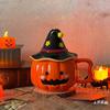Украшение кружки в виде тыквы на Хэллоуин, Милая кружка-тыква, Керамическая кофейная кружка-тыква, Подходит для мужчин, женщин, друзей, коллег, детей и дней рождения