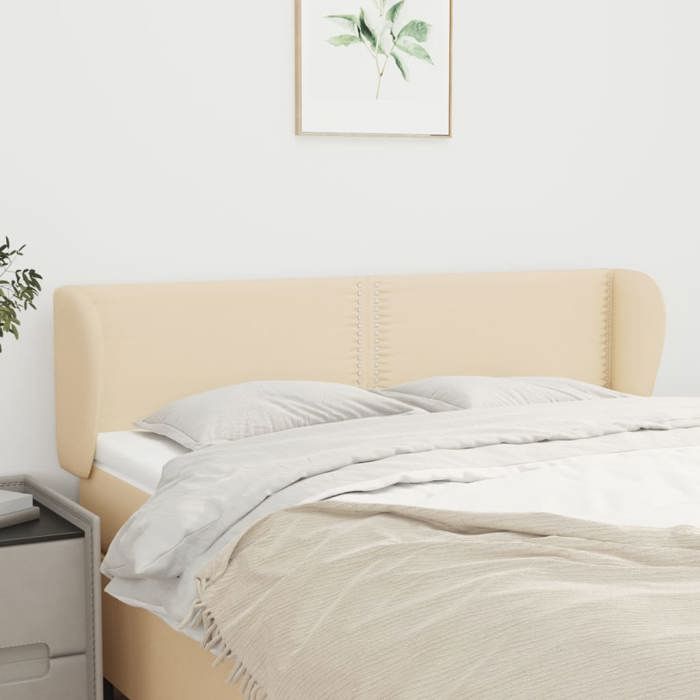 Tête de lit - Maison Exclusive - Oreilles - Tissu crème - Hauteur réglable 147×23×78/88 cm