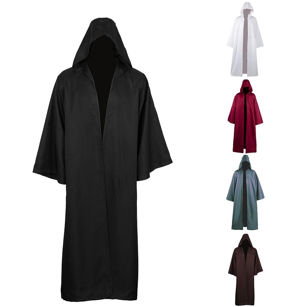 Мужские и женские костюмы на Хэллоуин, плащи с капюшоном, куртки, длинные пальто