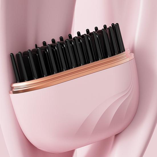 Мини-расческа-выпрямитель для волос 3 регулируемых температурных режима Перезаряжаемая Портативная Дорожная Легкая Быстрый нагрев