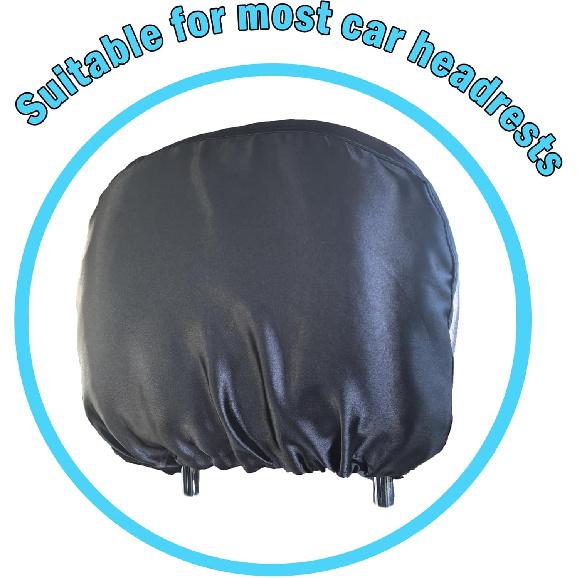 2 Pcs Satin Car Headrest Cover For Women Haircare Soft Satin Car Head Rest Cover For Hair Protection Satin Cover For Headrest, Reusable And