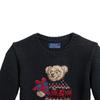 Свитер Polo Ralph Lauren с принтом узоров с мишками, круглым вырезом, длинным рукавом, детский топ, черный, 323920665-001
