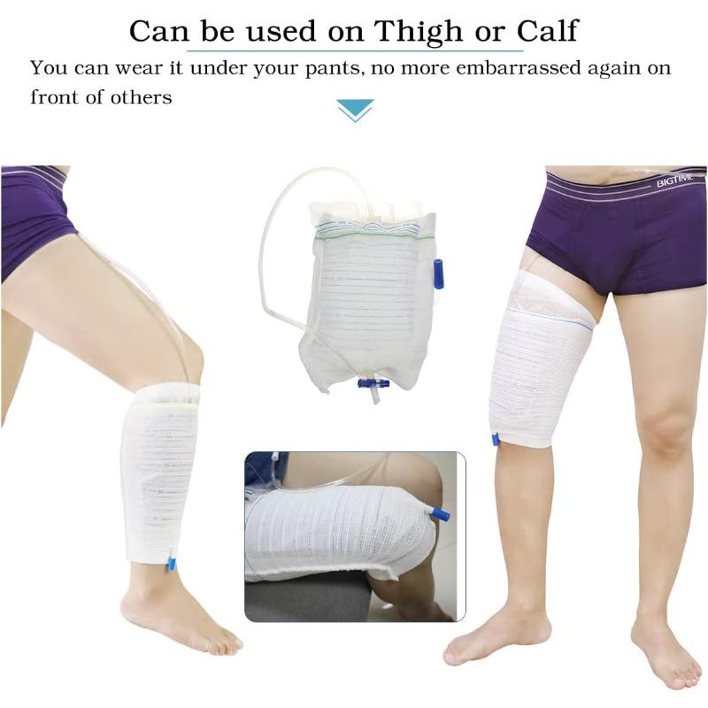 HANSILK Catheter Leg Bag, 2 Pcs Professional & Washable Catheter Leg Bag Holder Stitched Wrapped Convenient Urine Bag Designed for the Incontinent