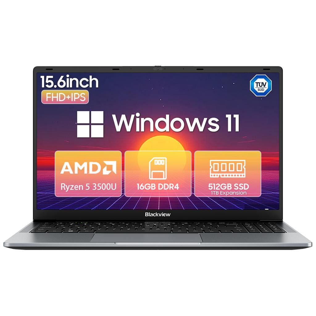 Blackview Ноутбук Acebook 6 с AMD Ryzen 5 3500U, 16 ГБ ОЗУ, 256/512 ГБ SSD, встроенная графика, Windows 11 Home, 180°