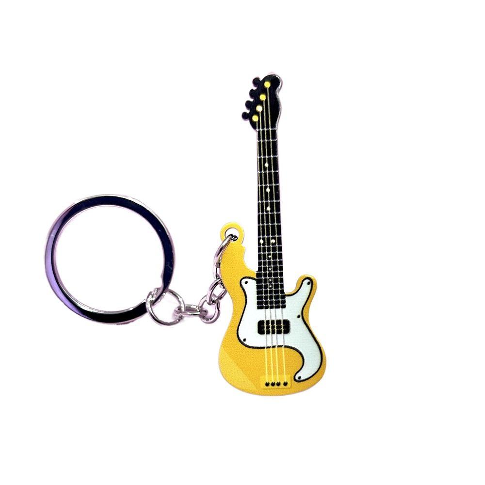 Крутой брелок для ключей в виде гитары, красочный брелок для ключей в виде музыкального инструмента, милый брелок для ключей в виде гитары, для мужчин и женщин