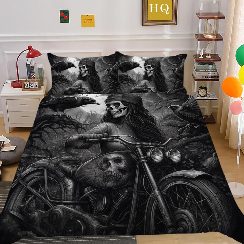 Покрывала с 3D-красотой и принтом черепа, двойной размер, полиэстер для мальчиков, крутой модный высококлассный мягкий домашний текстиль