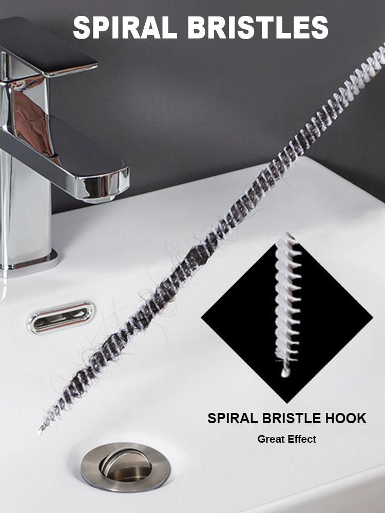 Щетка для чистки трубопровода 45 см, спиральная щетка для чистки раковины, гибкая щетка для чистки канализации, щетка для чистки ванной комнаты и кухни