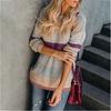 Women Winter Loose Striped Sweater Casual Stylish Pullover Perfect For Everyday Wear