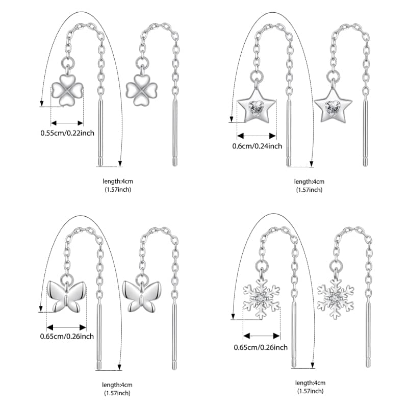 BAMOER 925 стерлингового серебра снежинка капли висячие серьги для женщин подростков элегантные длинные висячие серьги кисточка продеватель