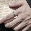 Day Gift Personality Korean Style Jewelry Men Geometric Ring Punk Finger Buckle Line Ring