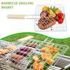 Barbecue Net Stainless Steel Barbecue Grilling Basket Fish Shrimp Vegetable Steak Meat Shrimp Folding Grilling Net BBQ Rack Tool