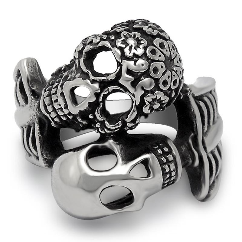 Men's Personality Ring Titanium Steel Skull Ring Punk Ring Men's Accessories