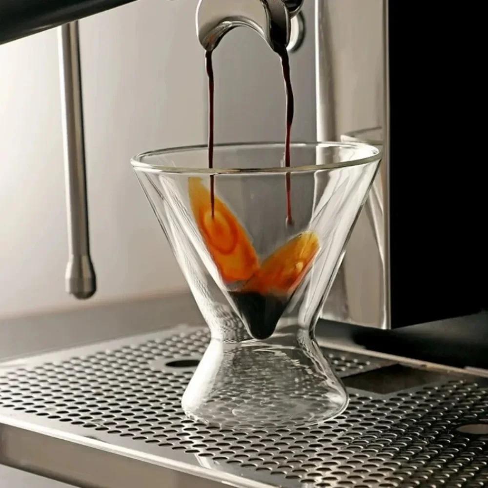 180 мл Двухслойная стеклянная кофейная чашка Кафе Ледяной Американо Латте Виски Специальный стакан для напитков Термостойкая Кофейная посуда