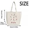 Canvas Cosmetic Storage Organizer Flower Printed Storage Pouch Casual Women's Shopping Bag  Student