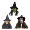 Halloween Scary Witch Mask Prop Comfortable To Wear for Masquerade with Hat