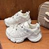 European Station Mesh Thick-soled Dad Shoes Women's 202 Autumn and Winter New Heightened Breathable Round Head Niche Sports and Leisure Shoes