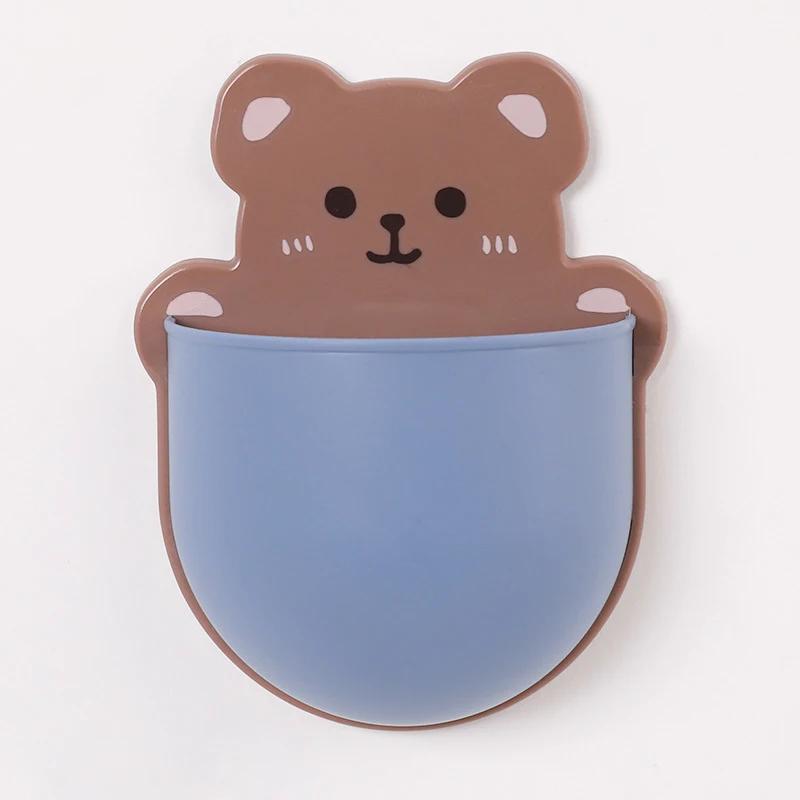 Милый мультяшный держатель для ручек, самоклеящаяся стойка для хранения, настольный органайзер, Kawaii, канцелярские принадлежности, держатель для кистей для мобильного телефона, офиса