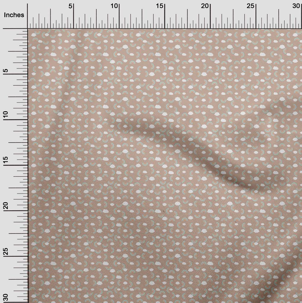 oneOone Cotton Flex Light Brown Fabric Cloud Sewing Craft Projects Fabric Prints By Yard 40 Inch