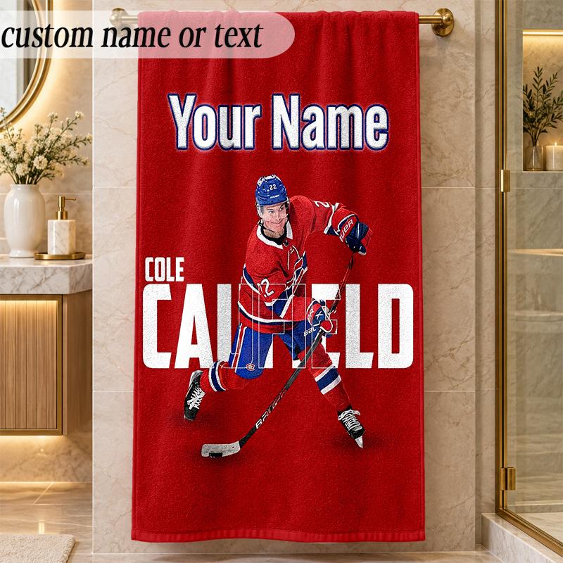 Пляжное полотенце Montreal Canadiens с индивидуальным именем и текстом, персонализированное, мягкое, для пляжа, бассейна, дома, декор, подарок