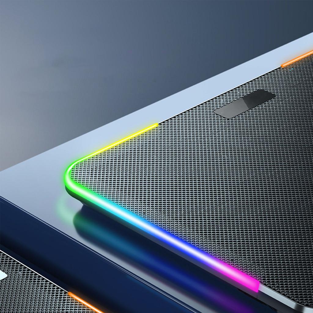 RGB Laptop Cooling Pad Gaming Laptop Cooler Laptop LED Fans Cooling Stand Adjustable Cooling Fans for 15.6inch Laptop