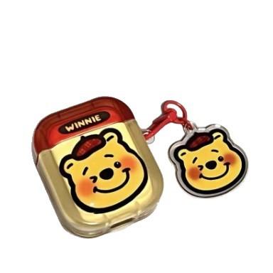 ins niche smile winnie bear AirPods protective case airpod1 for apple pro earphone soft case second generation