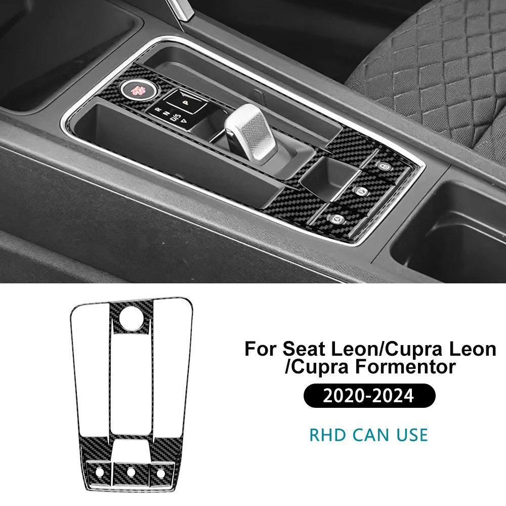 Real Soft Carbon Fiber Sticker For Seat Leon MK4 Cupra Leon Cupra Formentor 2020 2021 2022 2023 2024 LHD RHD Gear Shift Panel xb3