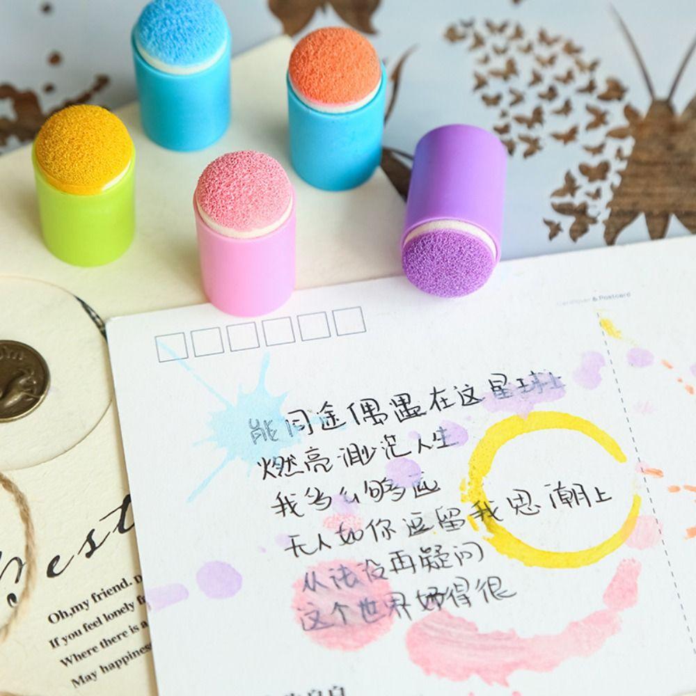 5PCS DIY Finger Painting Sponge Craft Painting Finger Cot Professional Dauber Sponge  Journal