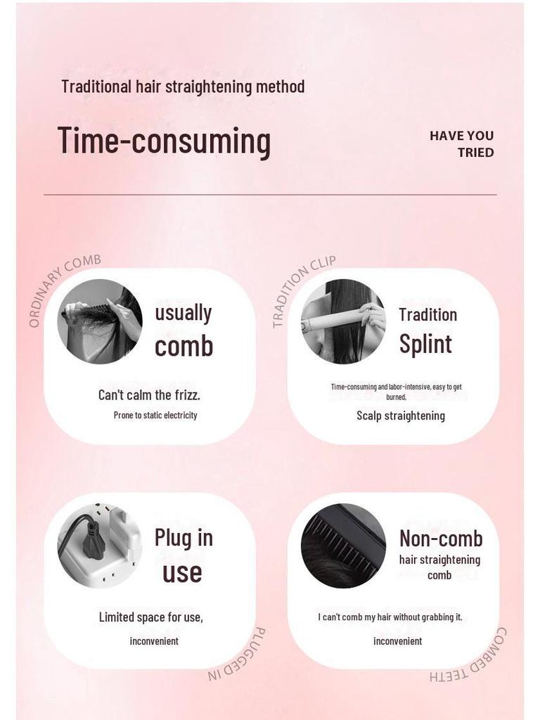 Расческа двойного назначения с ионизацией для выпрямления и завивки волос — защита от ожогов, бережный уход за волосами