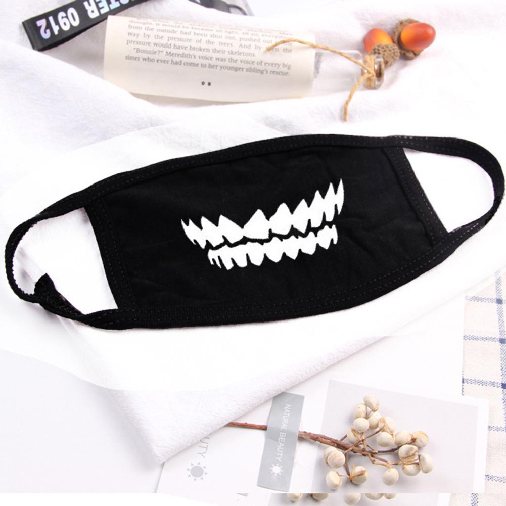 Женщины Мужчины Хлопок Маски Для Лица Шаблон Твердые Черные Маски Мода Симпатичные Половина Лица