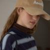 ANOETIC CORDUROY LETTERING BALL CAP_BEIGE