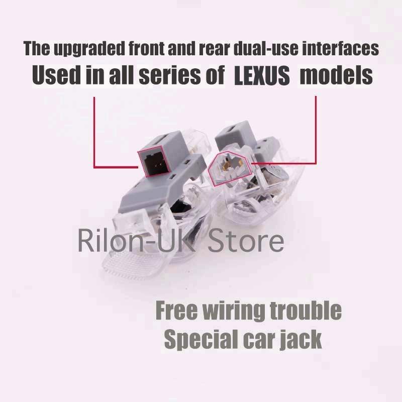 For Lexus ES RX GS IS LS LX LM LC RC HS UGX LED Car Door Welcome Logo Shadow Light Laser Projector Ghost Atmosphere lamp No Fade oh2