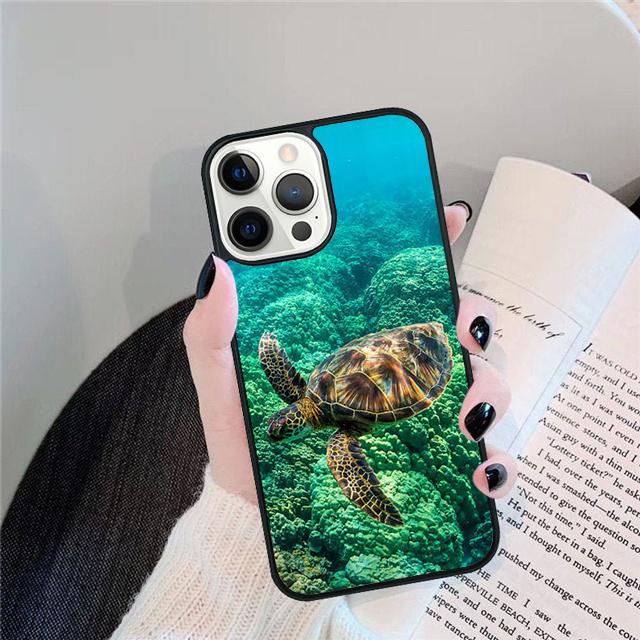 Чехол для телефона с изображением морских черепашек на пляже Для iPhone 17 Air 15 16 Pro Max 14 13 12 11 Pro Max Plus Coque Shell