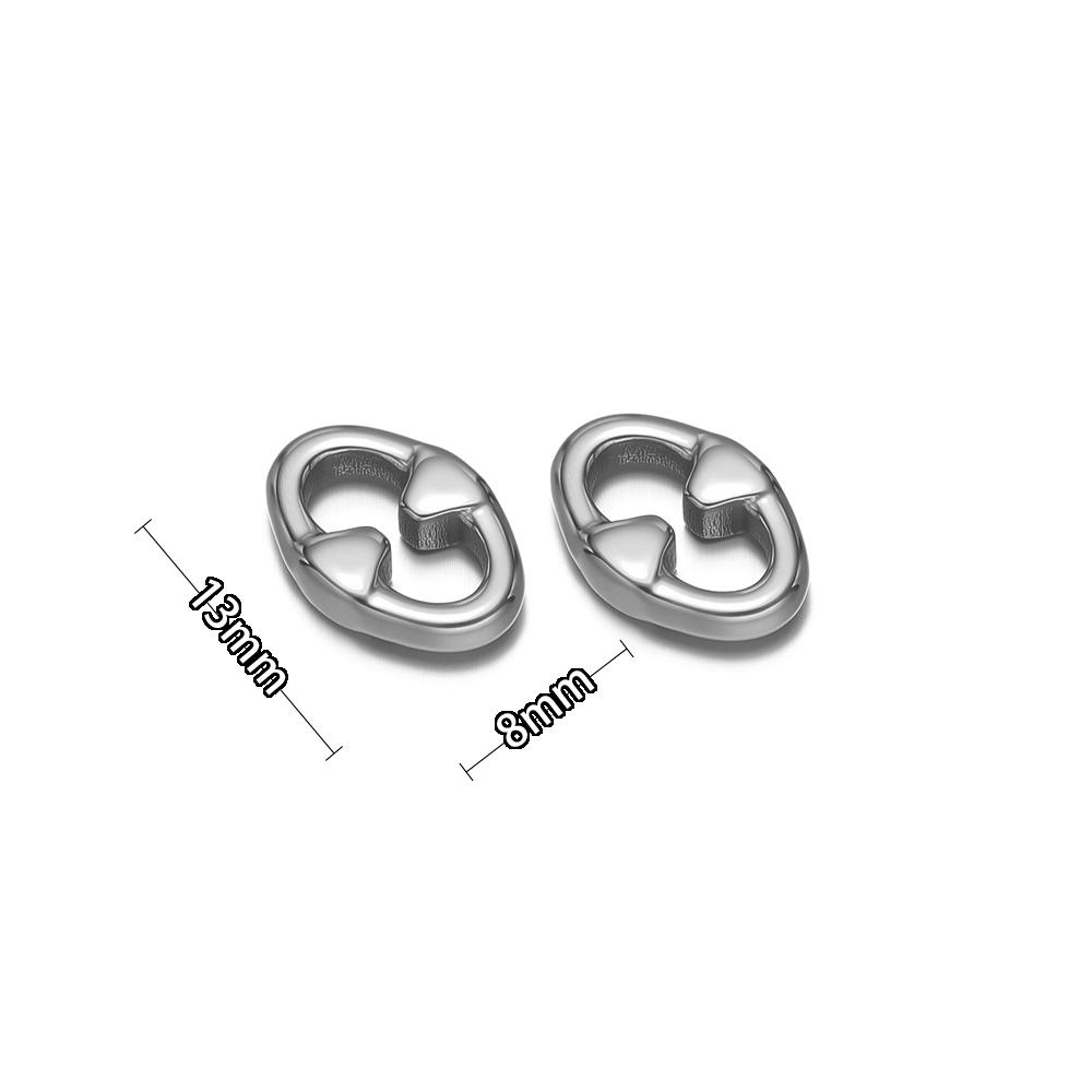 20pcs 304 Stainless Steel Oval Q Shaped Charms Connectors for DIY Jewelry Findings Necklace Pendant Earrings Making Accessories