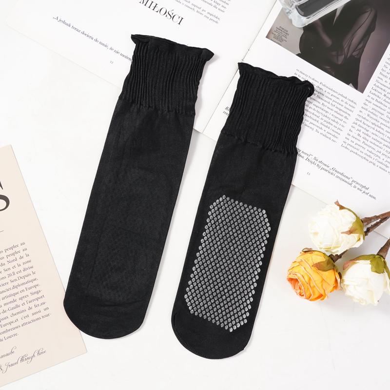 10 пар дешевых оптовых свободных чулок с оборками, женские носки средней длины, тонкие чулки для весны и лета, женские дышащие и нескользящие носки со стразами