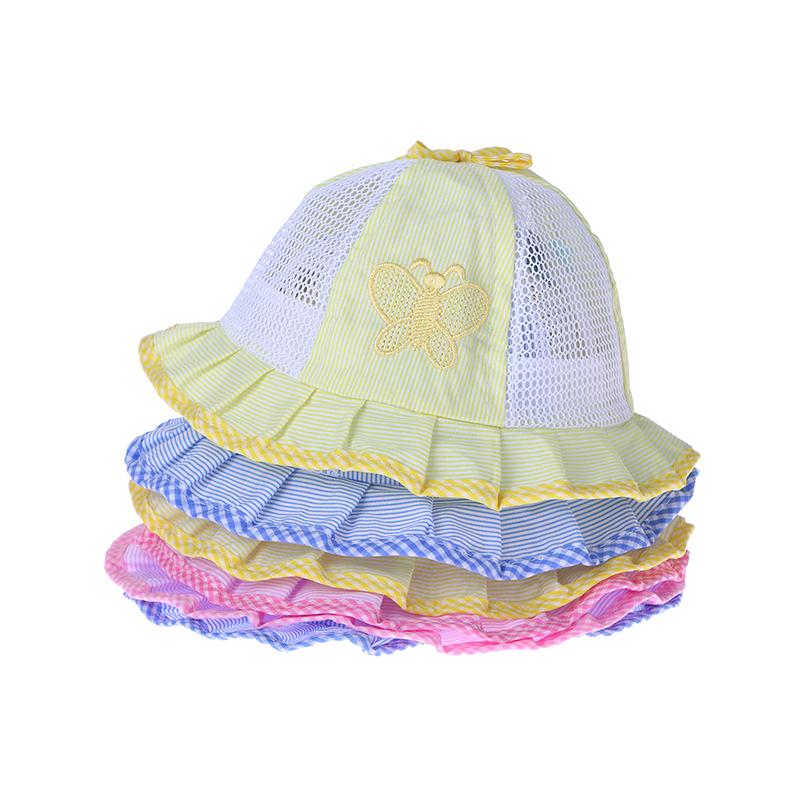 1 шт. Детская шапка для девочек, летняя шляпа-ведро для рыбака от 3 до 12 месяцев, шляпы от солнца для малышей и девочек, летние цветочные банты в стиле