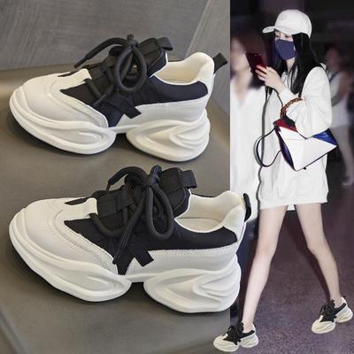 Внутренняя высота увеличивающая Pops обувь женская весна и осень толстая подошва жаренная уличная женская обувь Muffin повседневные кроссовки