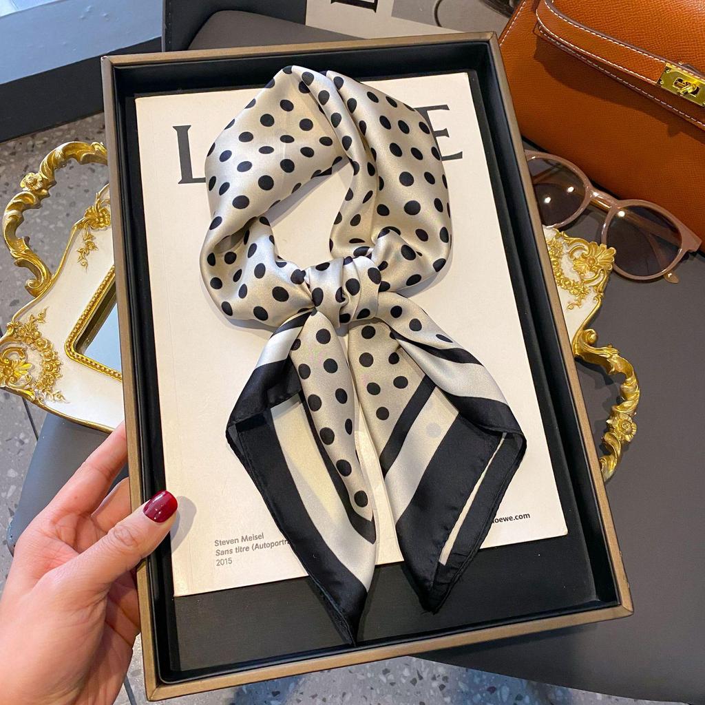 70cm Korean-Style Silk Square Scarf: Fashionable, Versatile Neck Protection and Decorative Accessory
