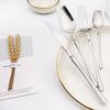6Set/24Pcs Cutlery Set 18/10 Stainless Steel Set Luxury Dinnerware Gold Forks Western Spoons Knives Steel Cutlery Set Flatware