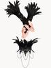 Gothic Lace Feather Scarf Lace Feather Bracelet Masquerade Brother Women's Clothing Accessories