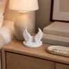 3D-печатная подставка для телефона в виде ангельских крыльев, настольное украшение с вырезанными перьями, противоскользящий устойчивый держатель с широким круглым основанием, поддержка для видео без помощи рук