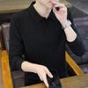 Мужская однотонная белая рубашка-поло с лацканами, длинным рукавом, пуговицами и воротником, деловой повседневный топ