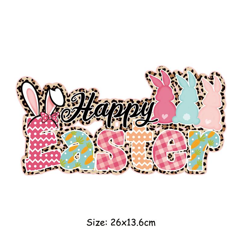 Пасхальный день, термонаклейка для одежды, термопресс, аппликация, футболка, железная нашивка, кролик, сделай сам, швейные поделки