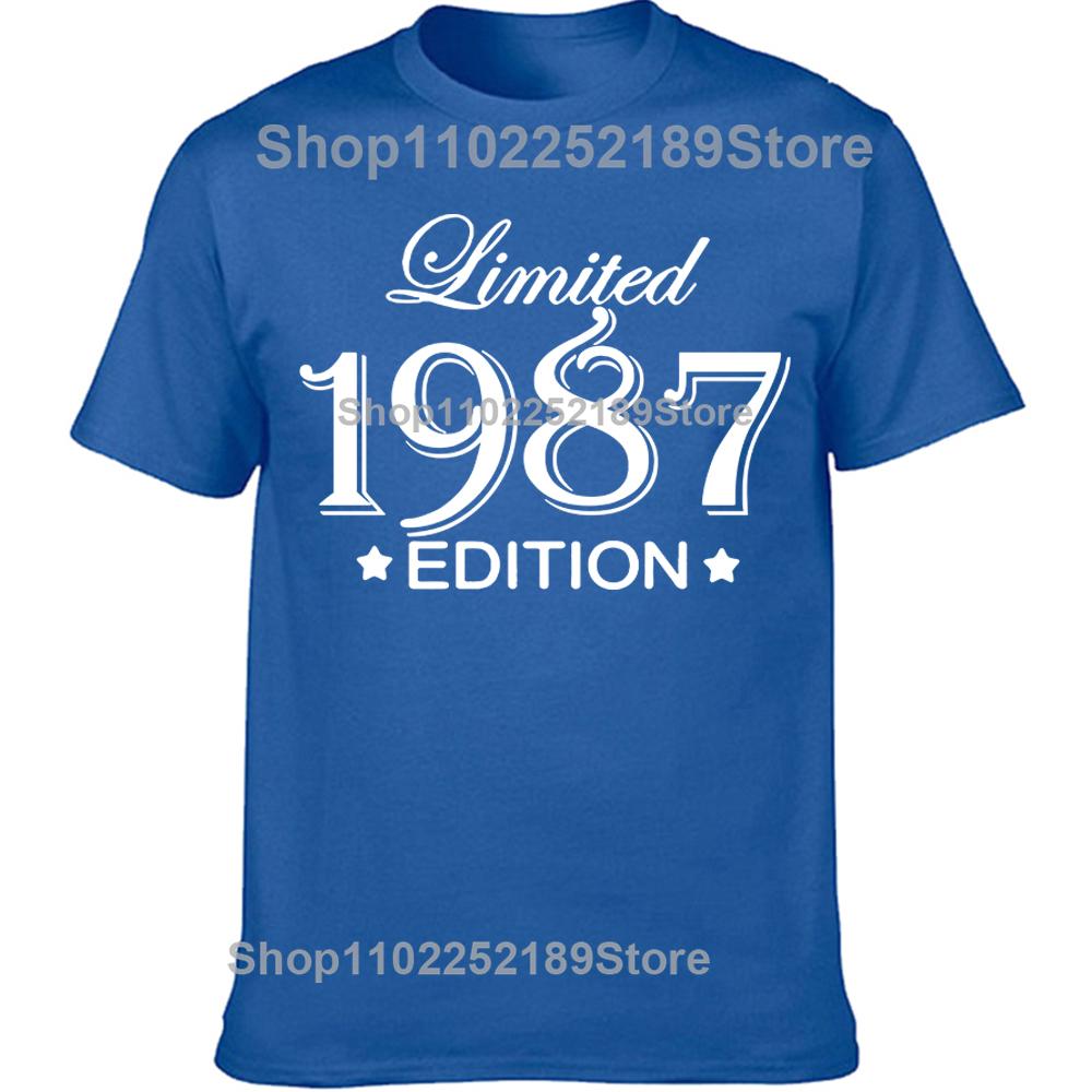 Novelty Awesome 1987 38 Years Old T Shirts Tee Tops Round Neck Short-Sleeve Fashion Tshirt Clothing Casual Basic T-shirts
