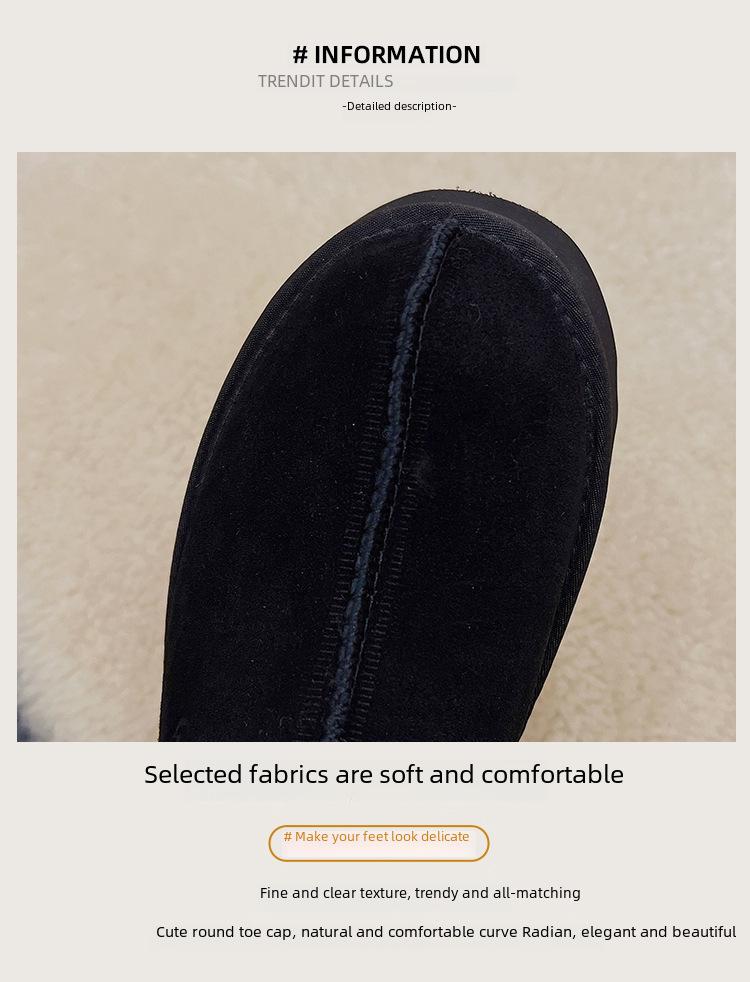 Warm and Stylish Wool Platform Loafers for Autumn and Winter Home Wear