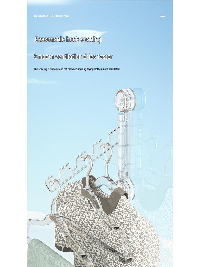 Бесследная настенная складная сушилка для одежды на присосках - Идеально подходит для использования в общежитии и на балконе