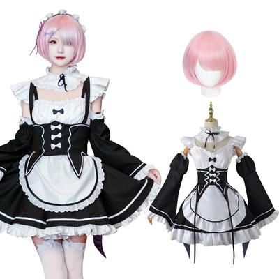 Косплей костюм Ниукакос с париком для косплея Рему и Раму из Re:ZERO -Начало жизни в другом мире-, Аниме, Наряд горничной для взрослых, Идеально для Хэллоуина, Pho
