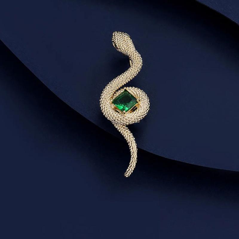 Роскошная зеленая красная хрустальная брошь в виде змеи для женщин и мужчин, значки в виде животных, повседневные украшения для вечеринок