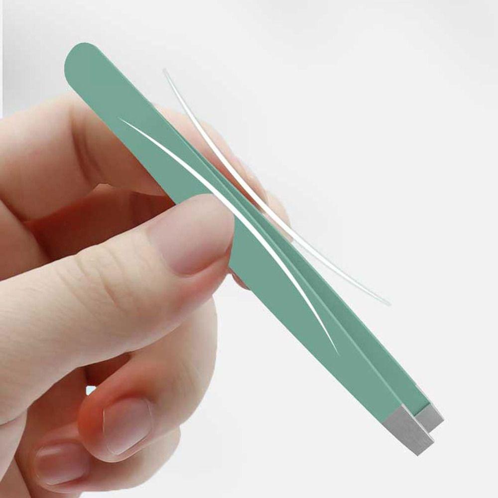 Stainless Slanted Eye Brow Clips Colorful Fine Hairs Puller Eyebrow Tweezers Set  Makeup Tool